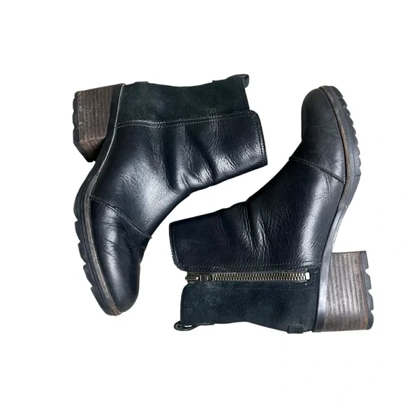Sorel Cate Women’s black leather Waterproof winter ankle boots SZ 8 - Picture 4 of 6